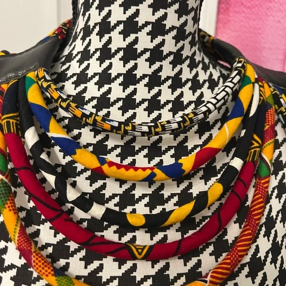 Cloth & Cord; Women’s off shoulder corded top African Necklace - Picture 3 of 5